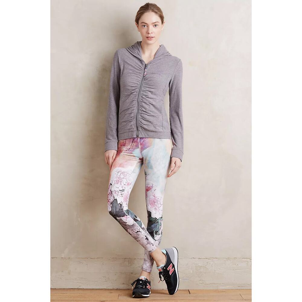 Pure + Good x Anthropologie Womens Frosted Floral Leggings Activewear Athleisure